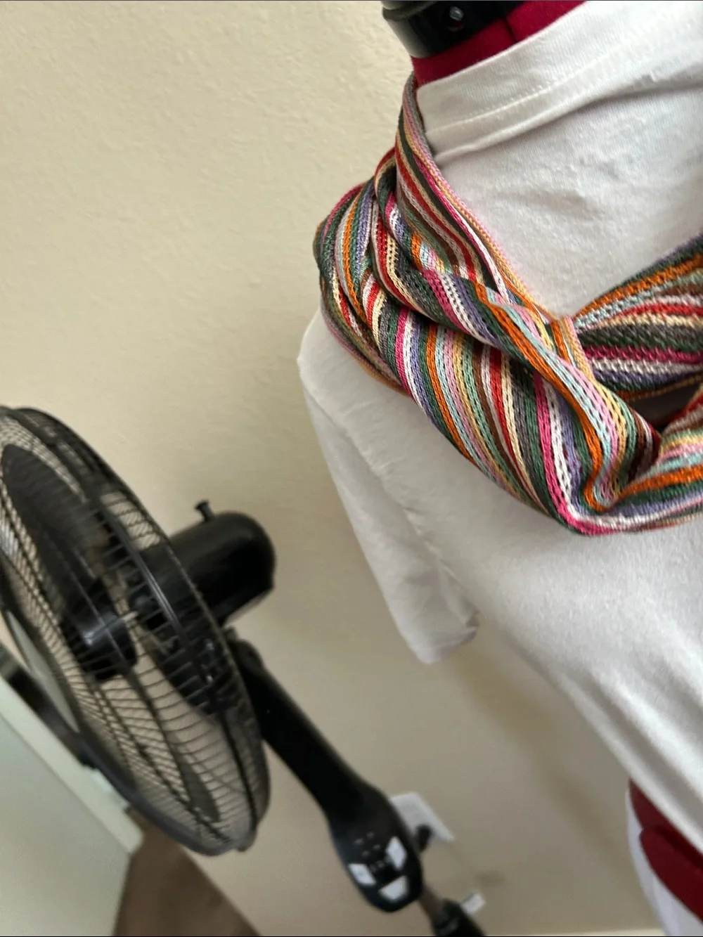 Multicolor Striped Fringe Scarf - Lightweight Women's Wrap